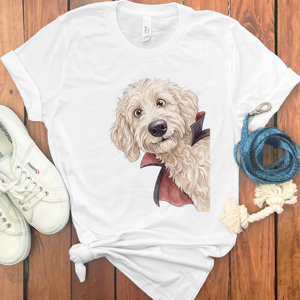 Dracula Maltipoo T-Shirt in White / S by Puppy Jo