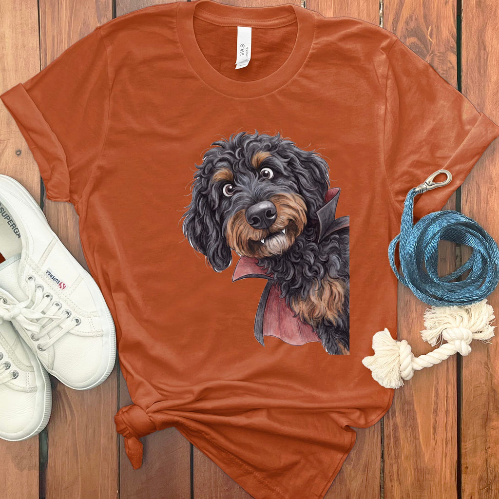 Dracula Phantom Goldendoodle T-Shirt in Autumn / M by Puppy Jo