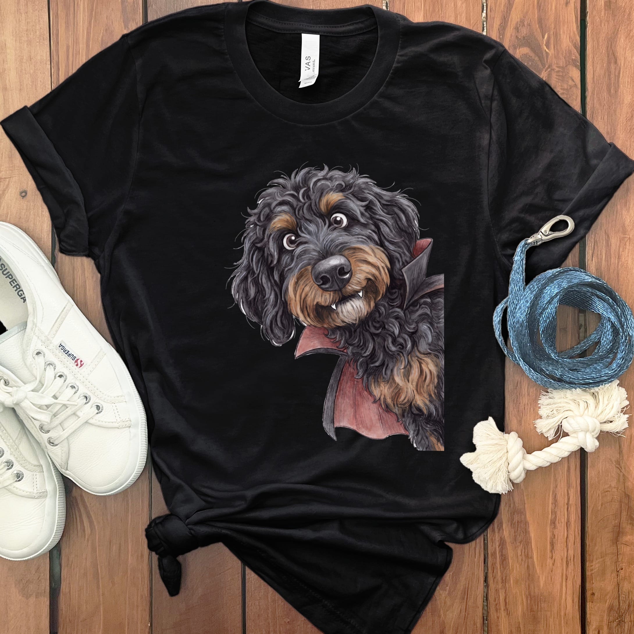 Dracula Phantom Goldendoodle T-Shirt in Black / M by Puppy Jo