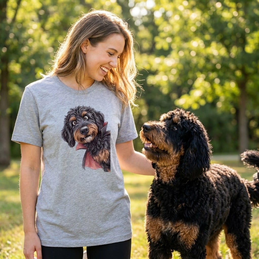 Dracula Phantom Goldendoodle T-Shirt in by Puppy Jo