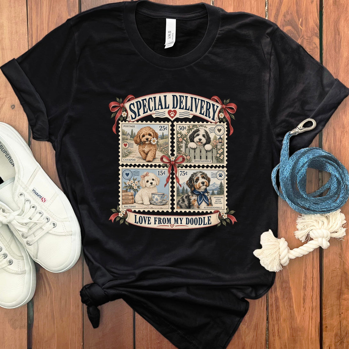 Doodle Stamp T-Shirt in Black / S by Puppy Jo