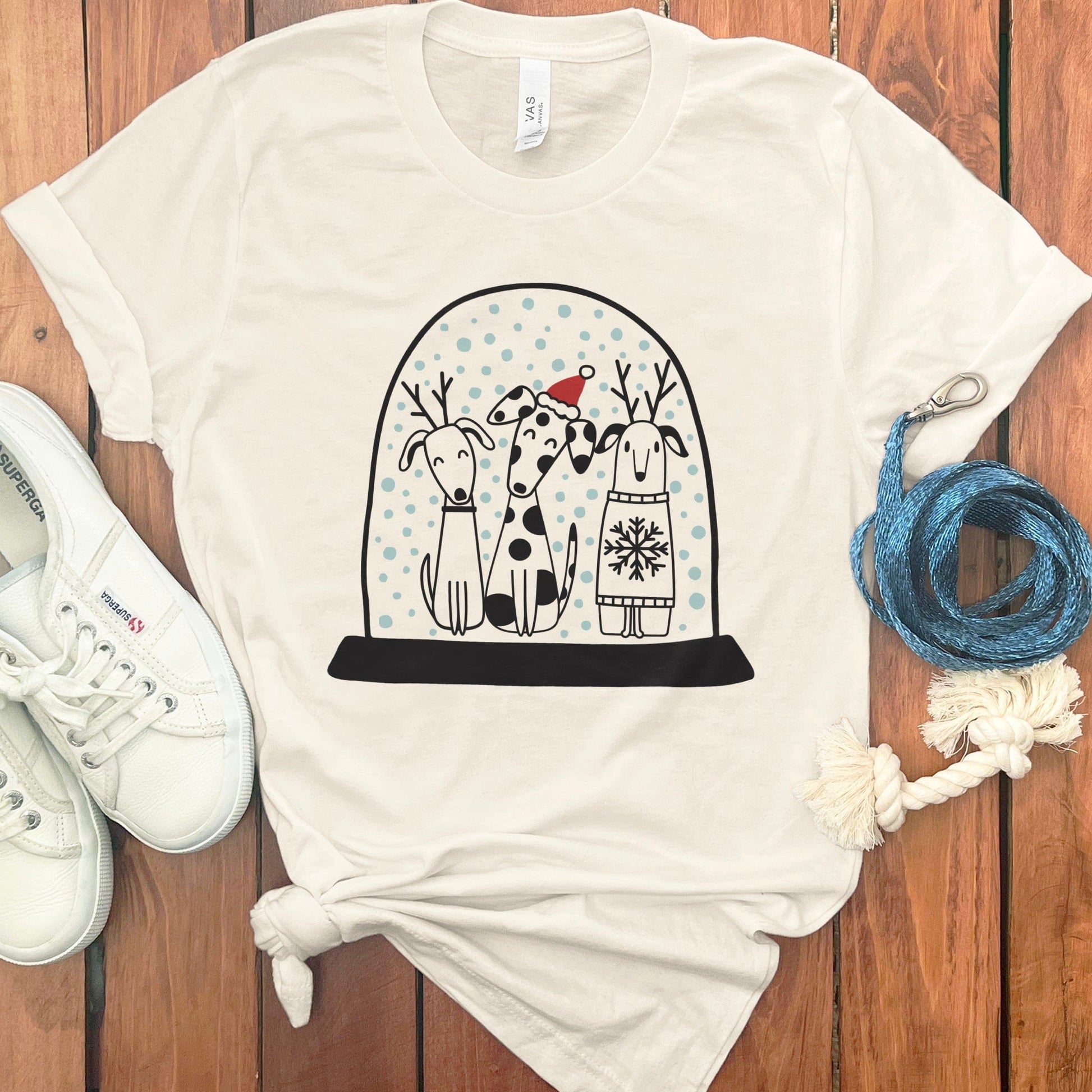 Adorable Dogs Snow Globe Graphic Print T Shirt product