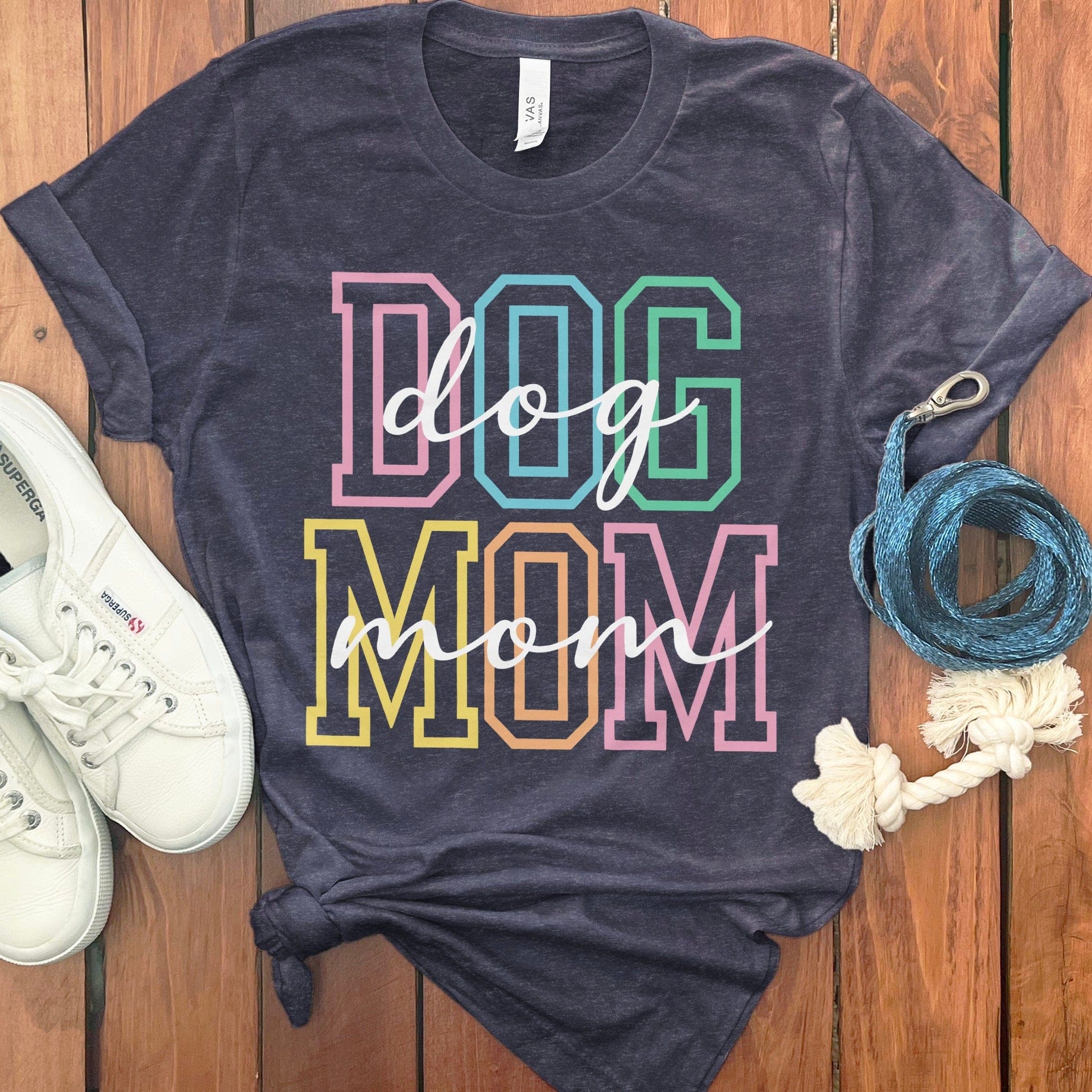 Dog Mom Colorful Lettering T-Shirt product type