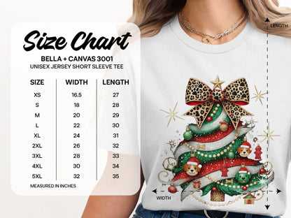 Festive Leopard Bow Christmas Tree Graphic Tee product