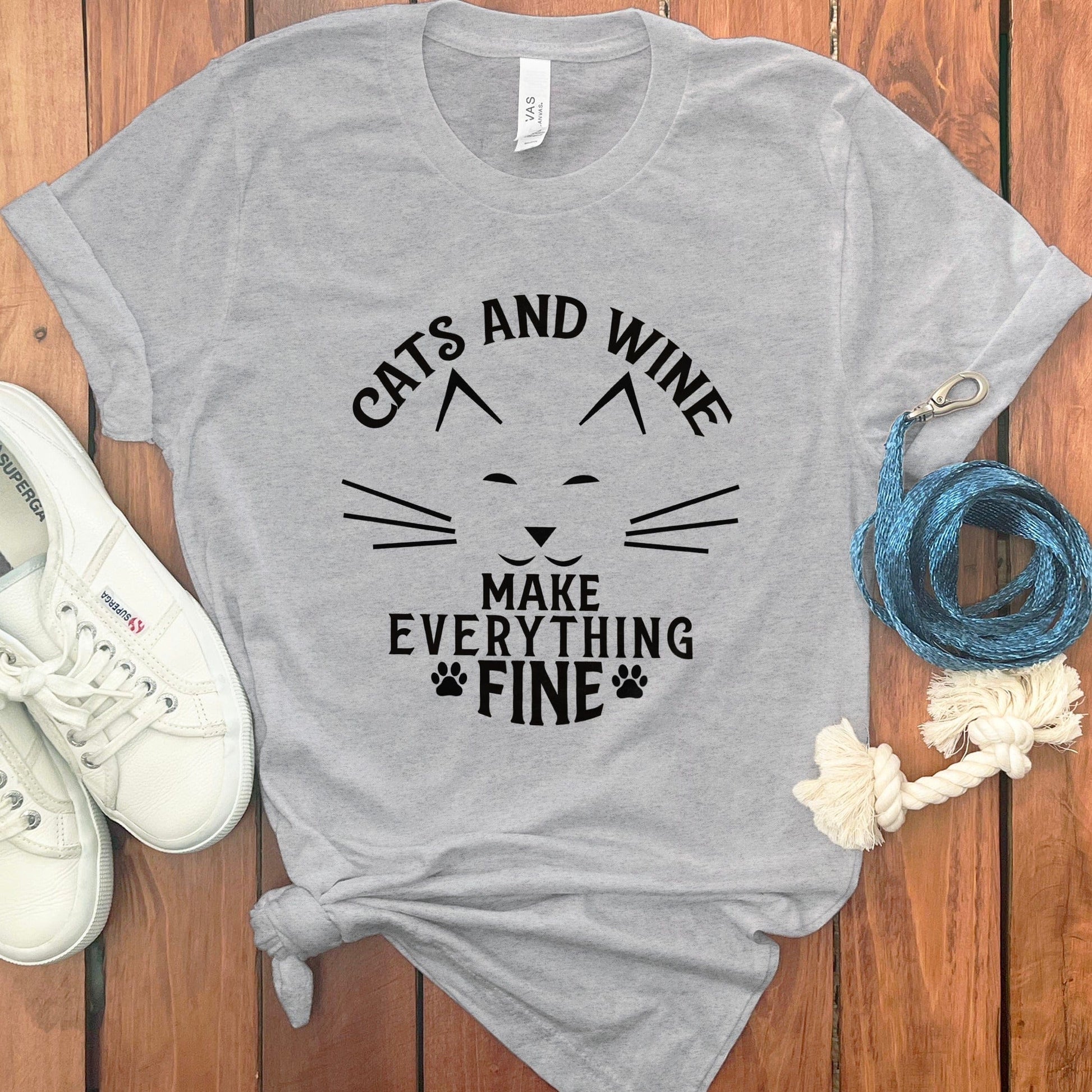 Cats and Wine Make Everything Fine T-shirt product
