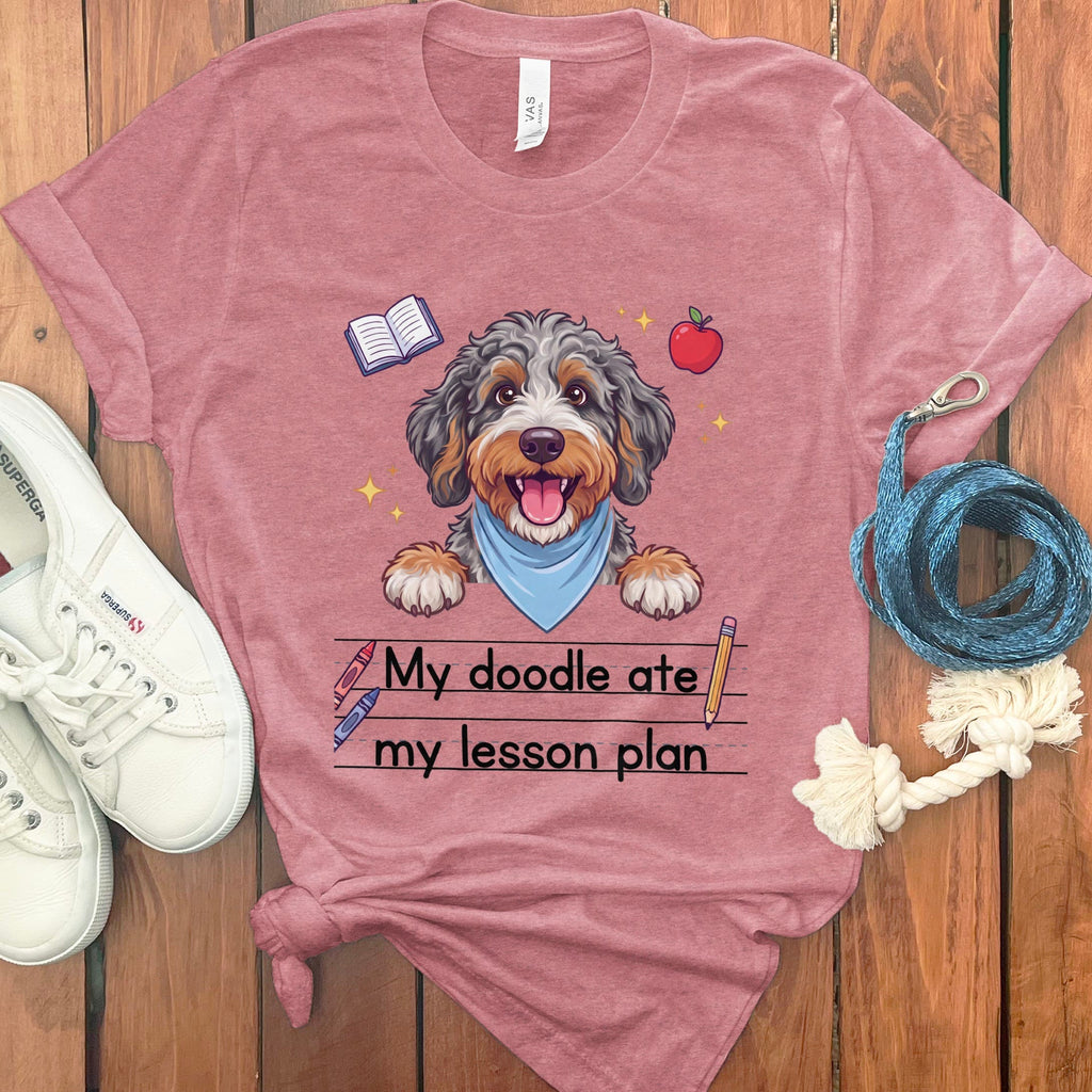 Aussiedoodle Ate Lesson T-Shirt in Heather Mauve / S by Puppy Jo