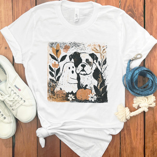 Cute Ghost and Dog Halloween Themed T-Shirt product
