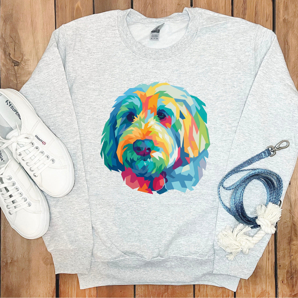 Colorful Geometric Dog Print Sweatshirt Product