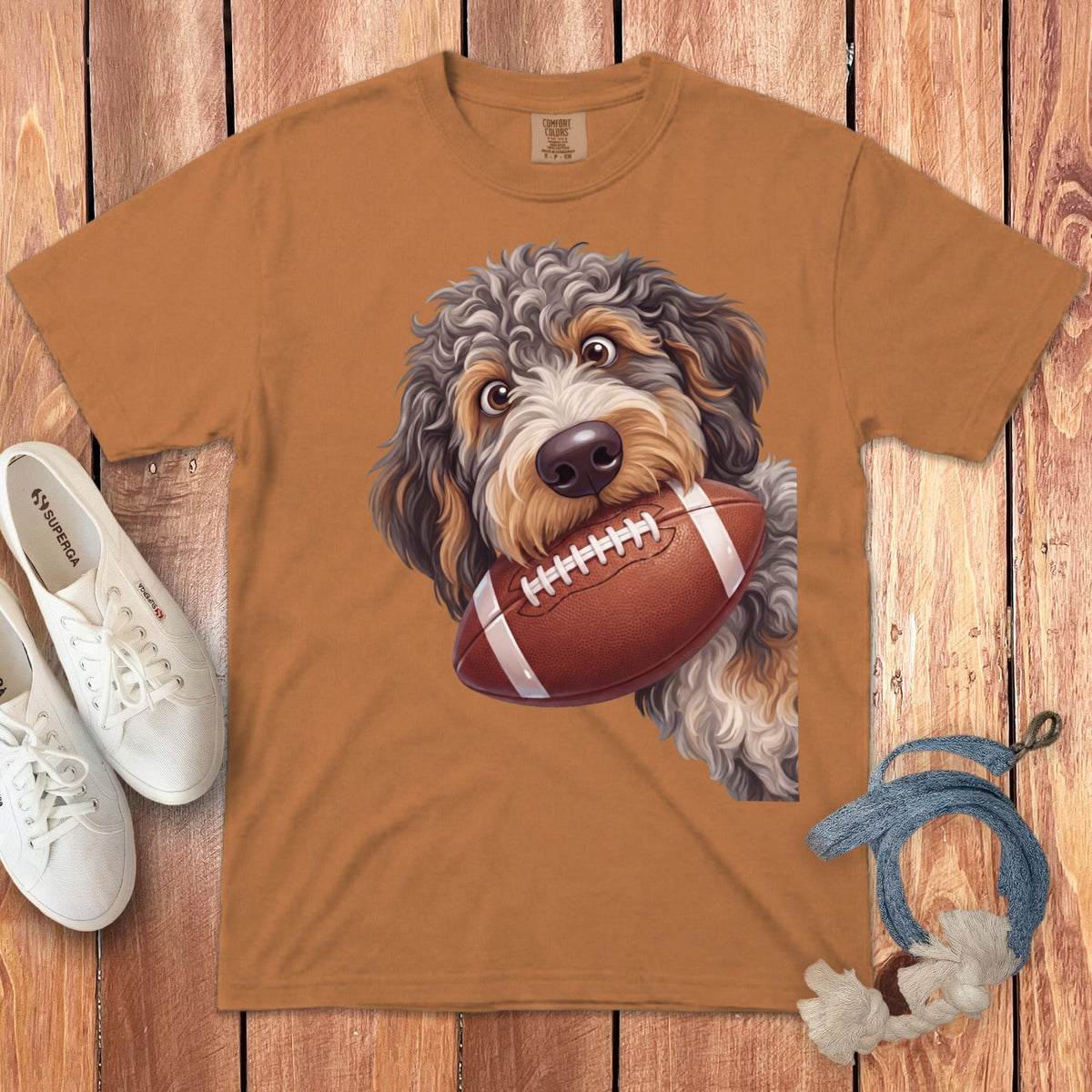 Aussiedoodle Football Signature T-Shirt in Yam / S by Puppy Jo