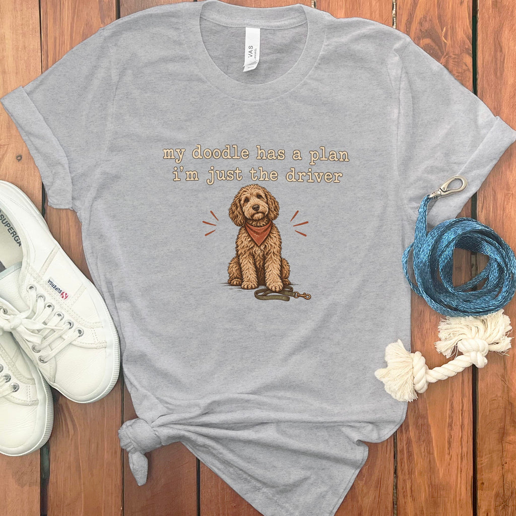 Doodle Driver T-Shirt in Athletic Heather / S by Puppy Jo