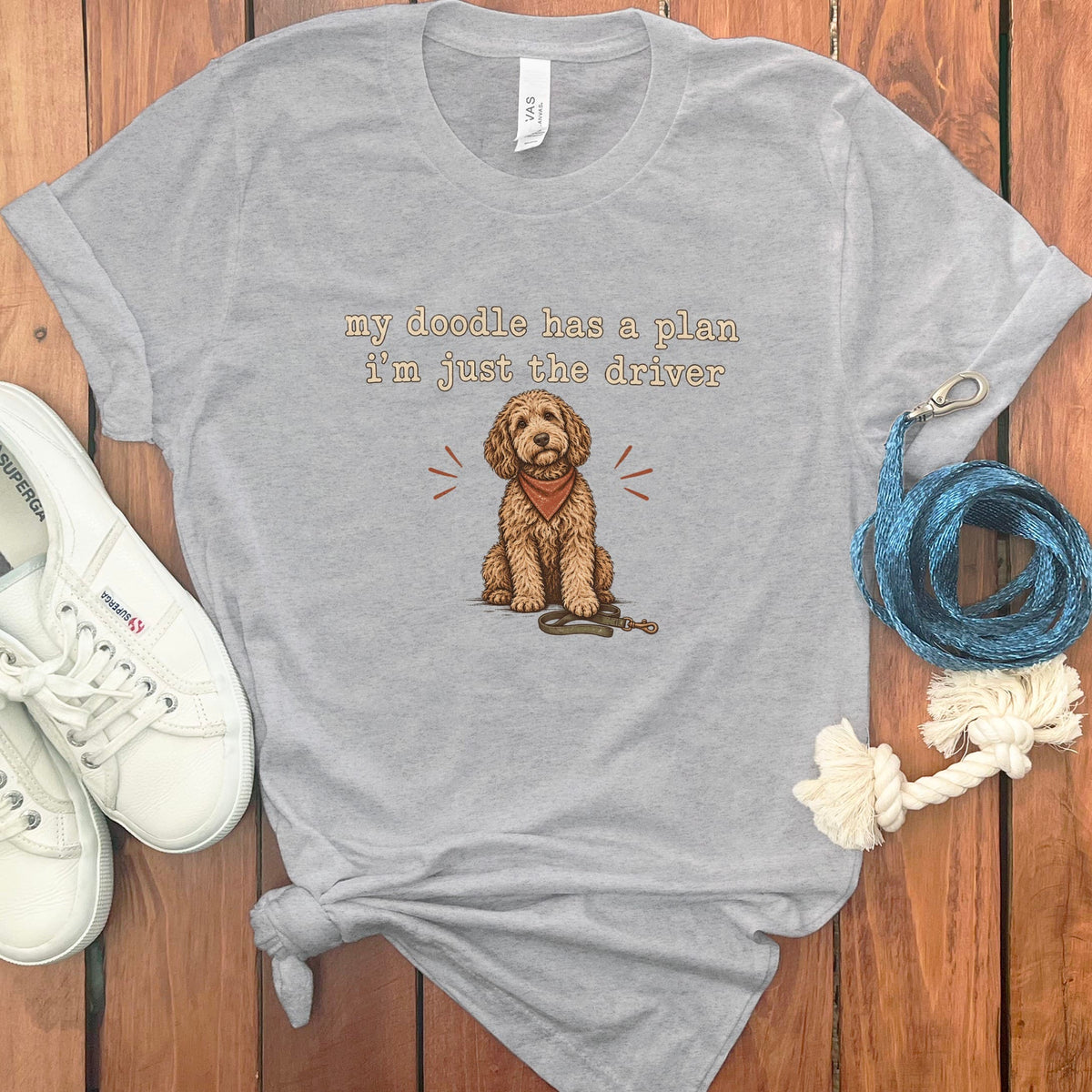Doodle Driver T-Shirt in Athletic Heather / S by Puppy Jo