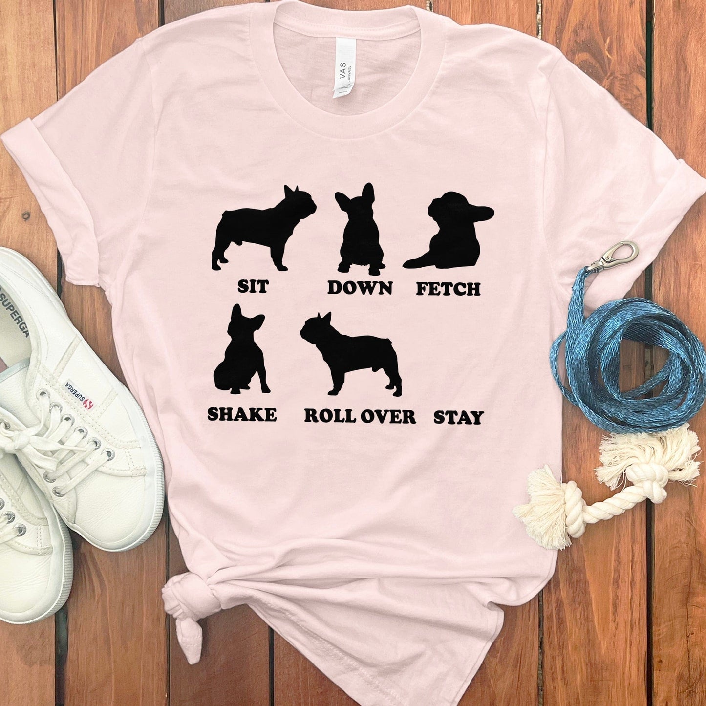 Cute Dog Commands Graphic Tee Novelty Apparel product
