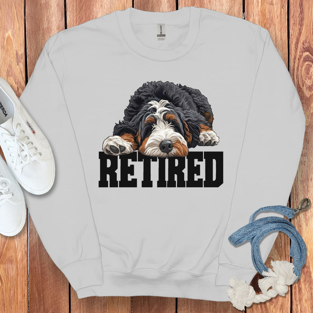 Retired Sleeping Bernedoodle Sweatshirt in Sport Grey / S by Puppy Jo