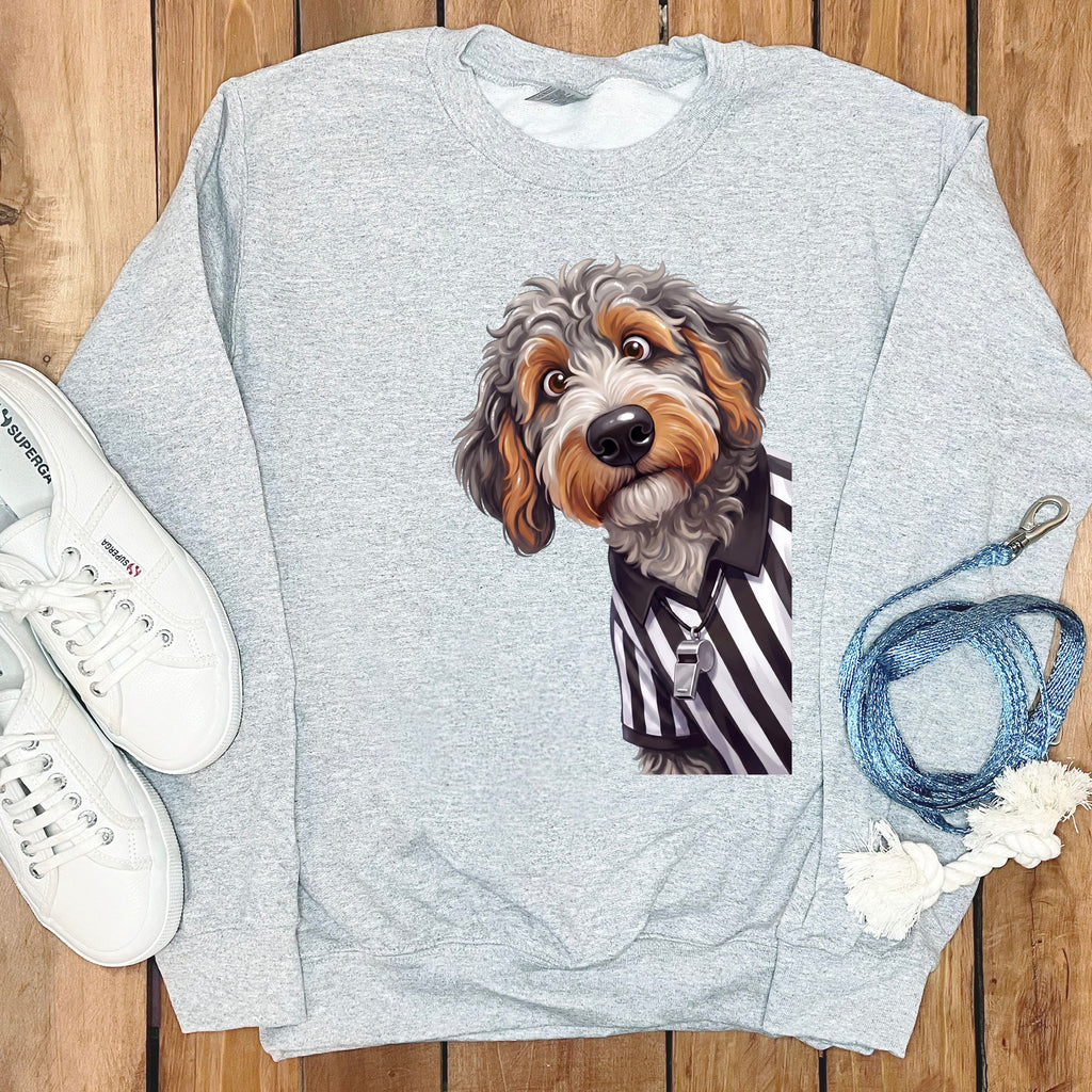Aussiedoodle Football Referee Sweatshirt in Sport Grey / S by Puppy Jo