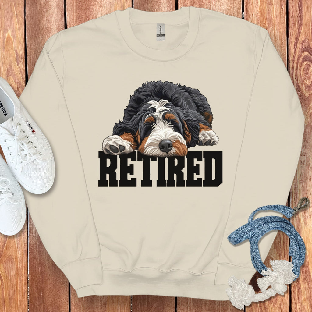 Retired Sleeping Bernedoodle Sweatshirt in Sand / S by Puppy Jo