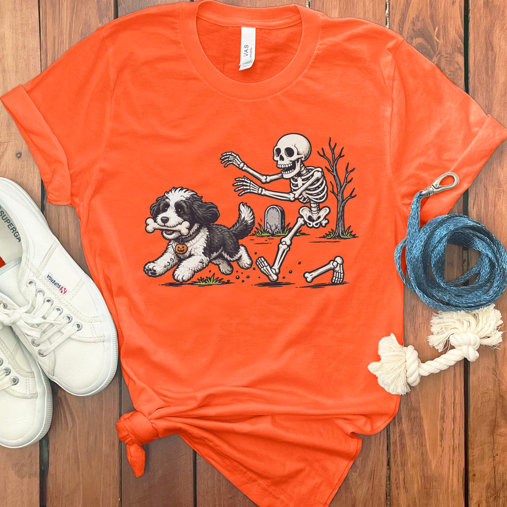 Sheepadoodle Bone Thief T-Shirt in Orange / S by Puppy Jo