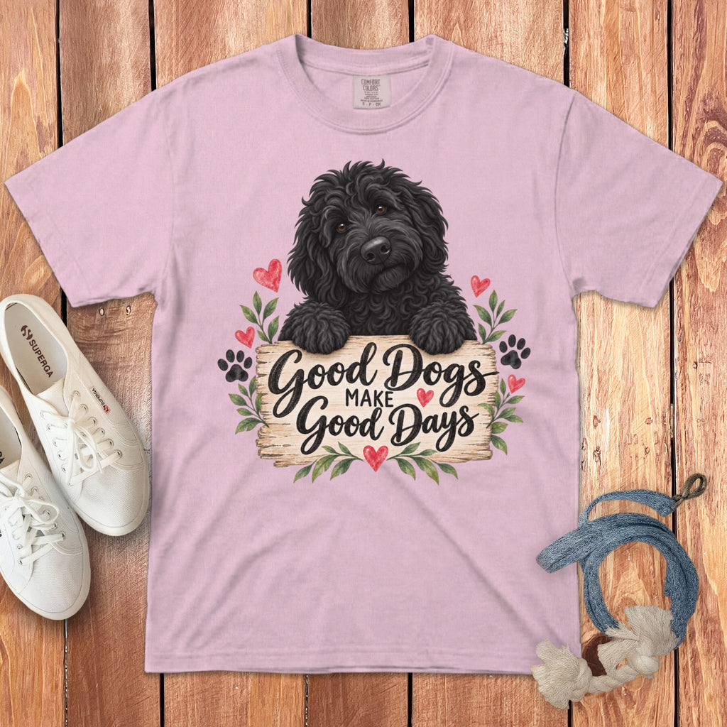Black Goldendoodle Good Days Signature T-Shirt