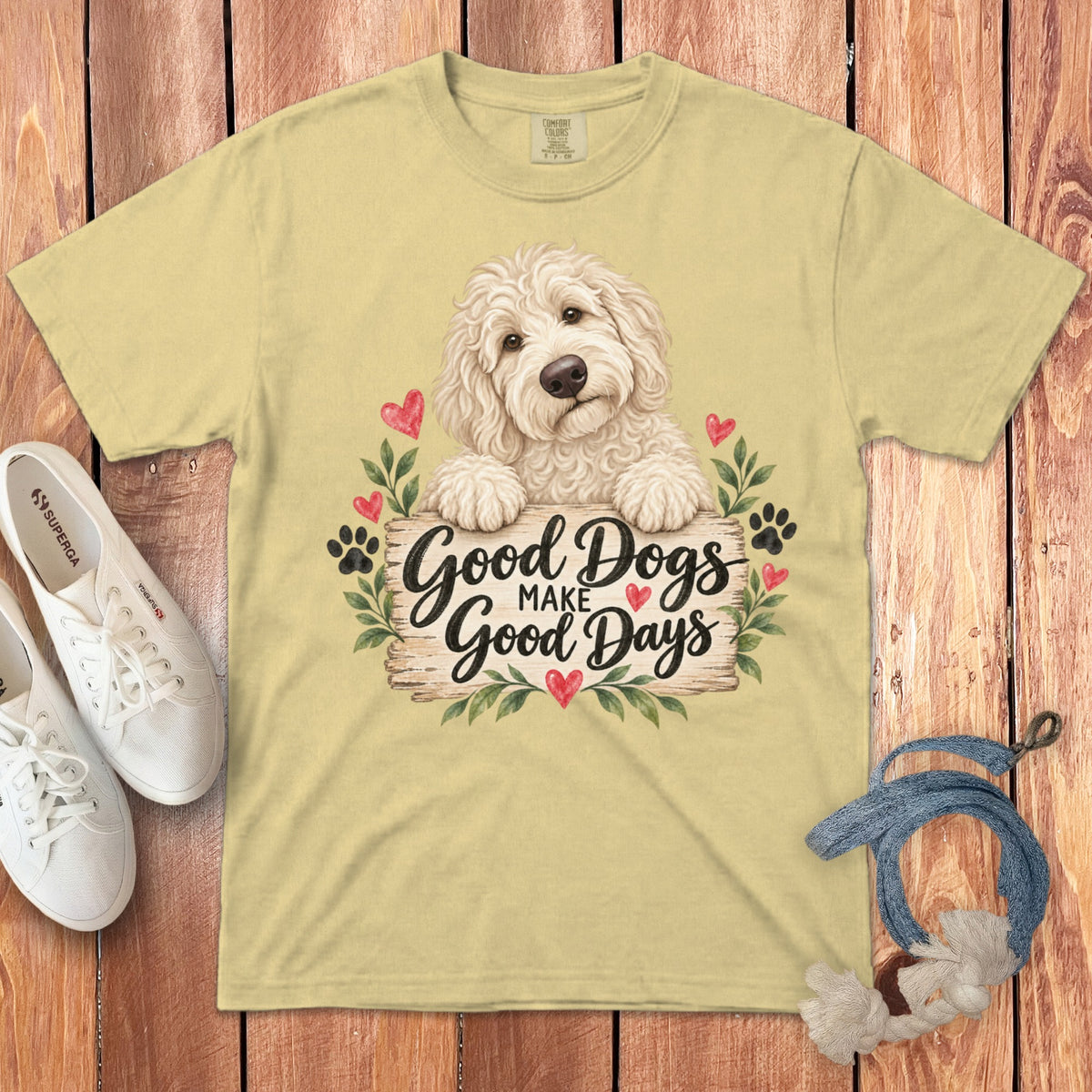 Cream Goldendoodle Good Days Signature T-Shirt