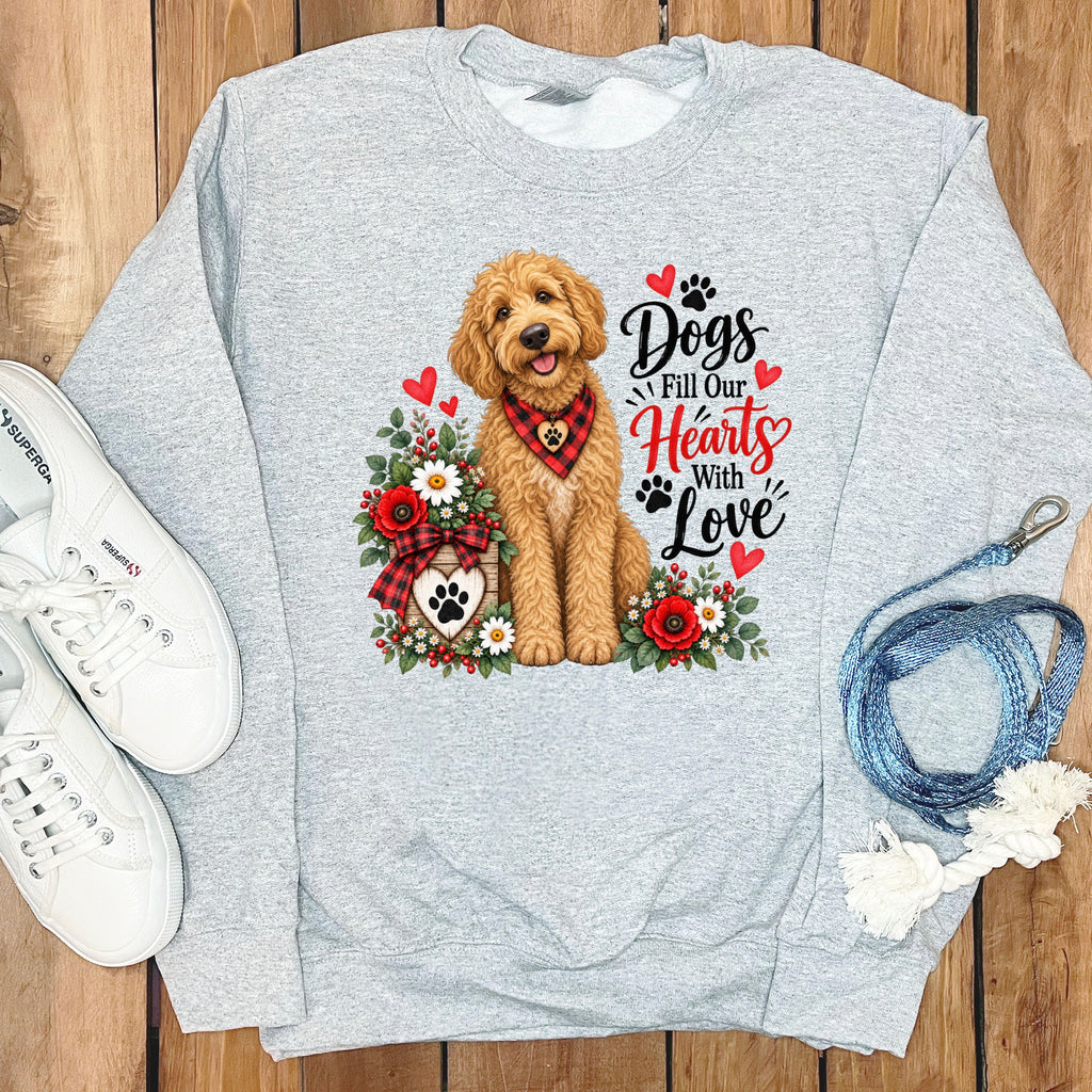 Golden Goldendoodle Hearts Love Sweatshirt