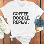COFFEE DOODLE REPEAT Graphic Tee motivational shirt