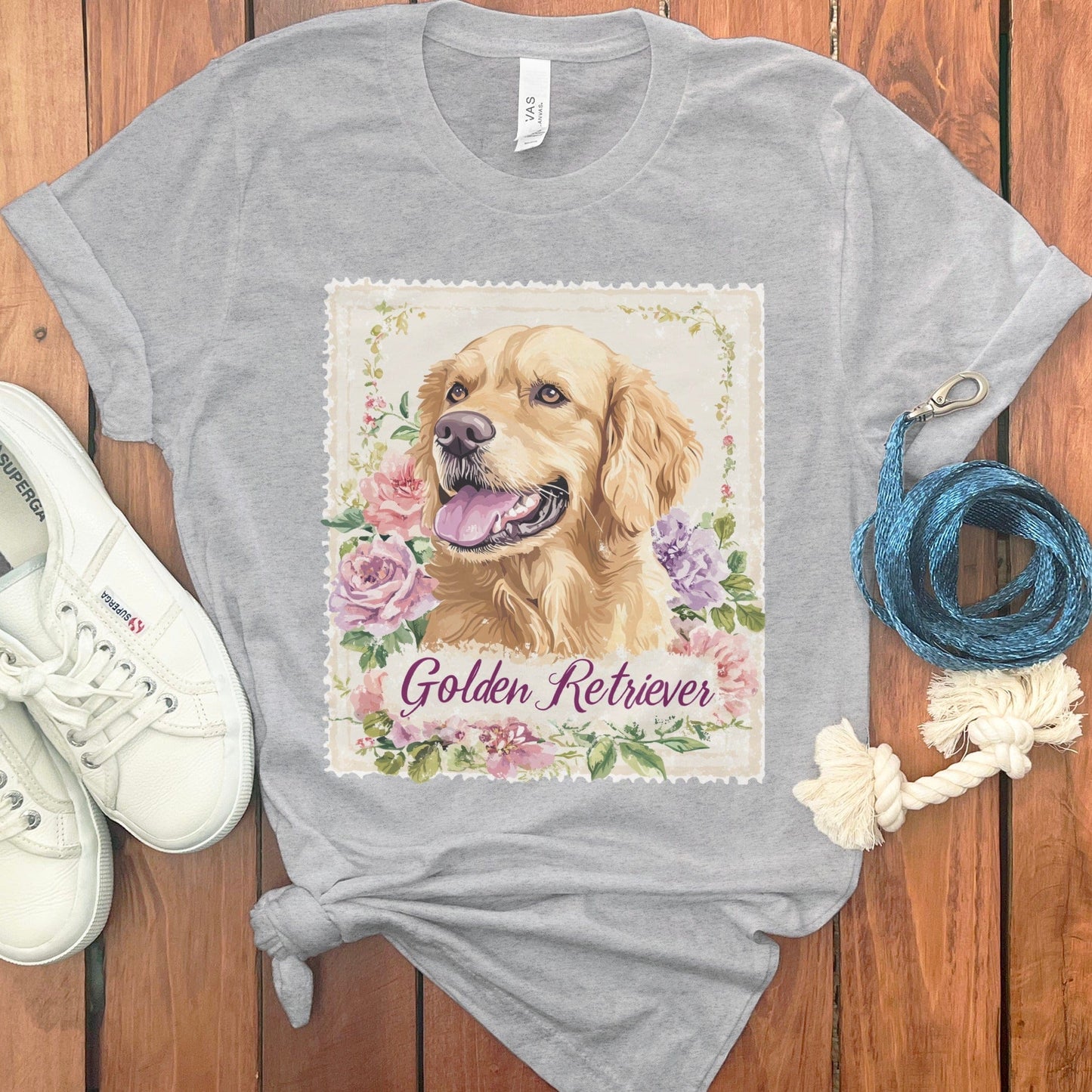 Golden Retriever Floral Frame Graphic T-Shirt product type