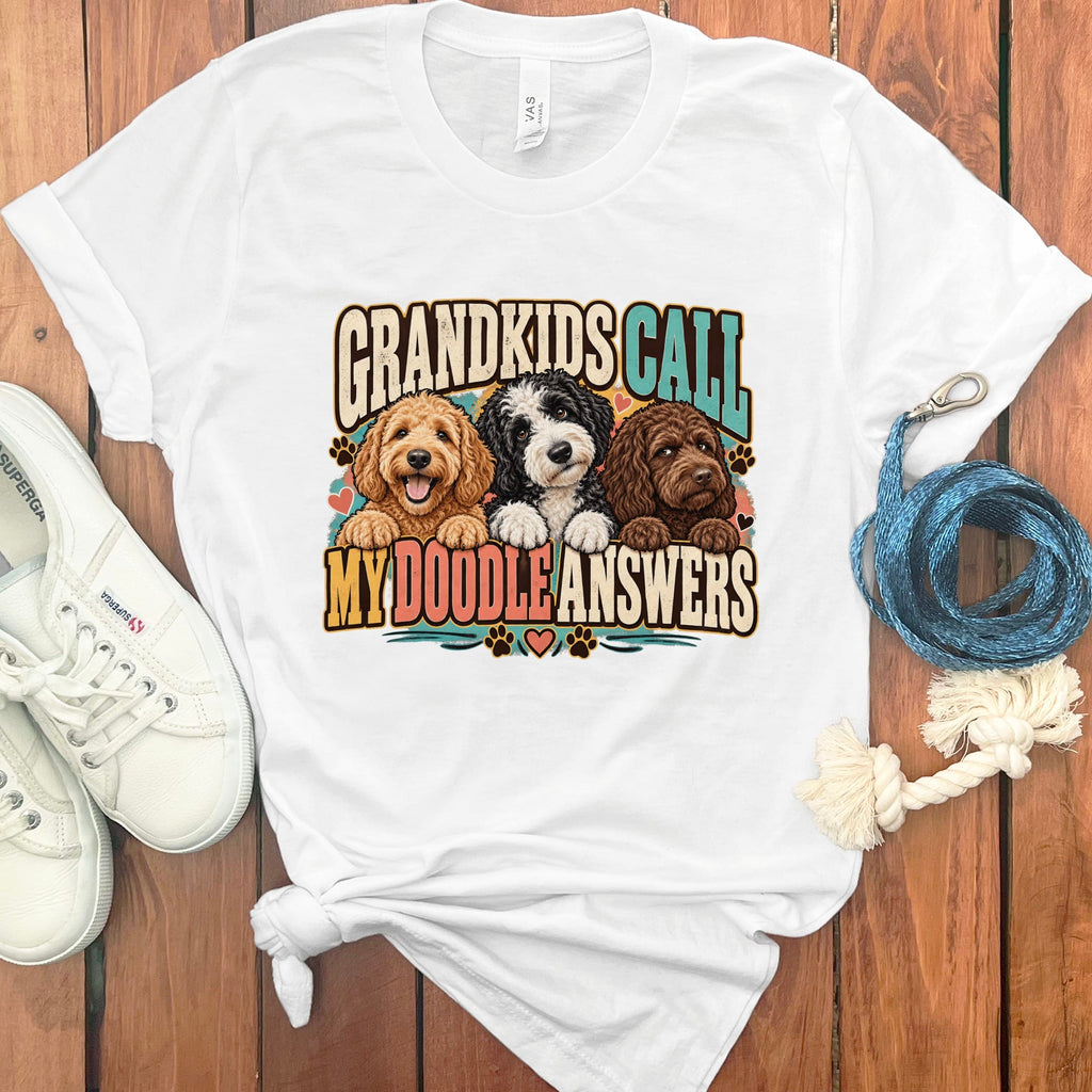 Doodle Answers T-Shirt in White / S by Puppy Jo