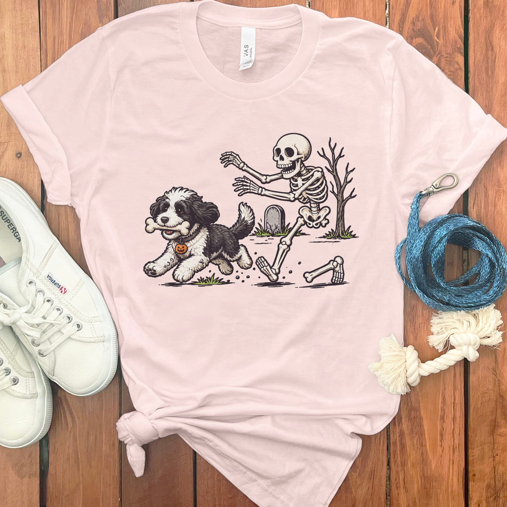 Sheepadoodle Bone Thief T-Shirt in Soft Pink / S by Puppy Jo