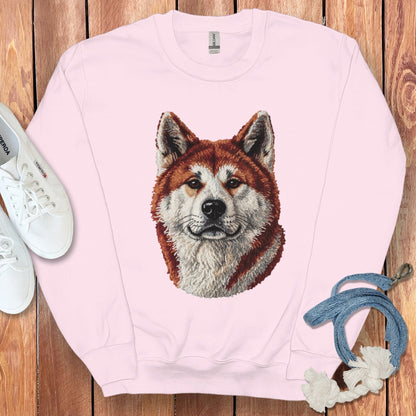 Cozy Sweatshirt with Realistic Husky Dog Print