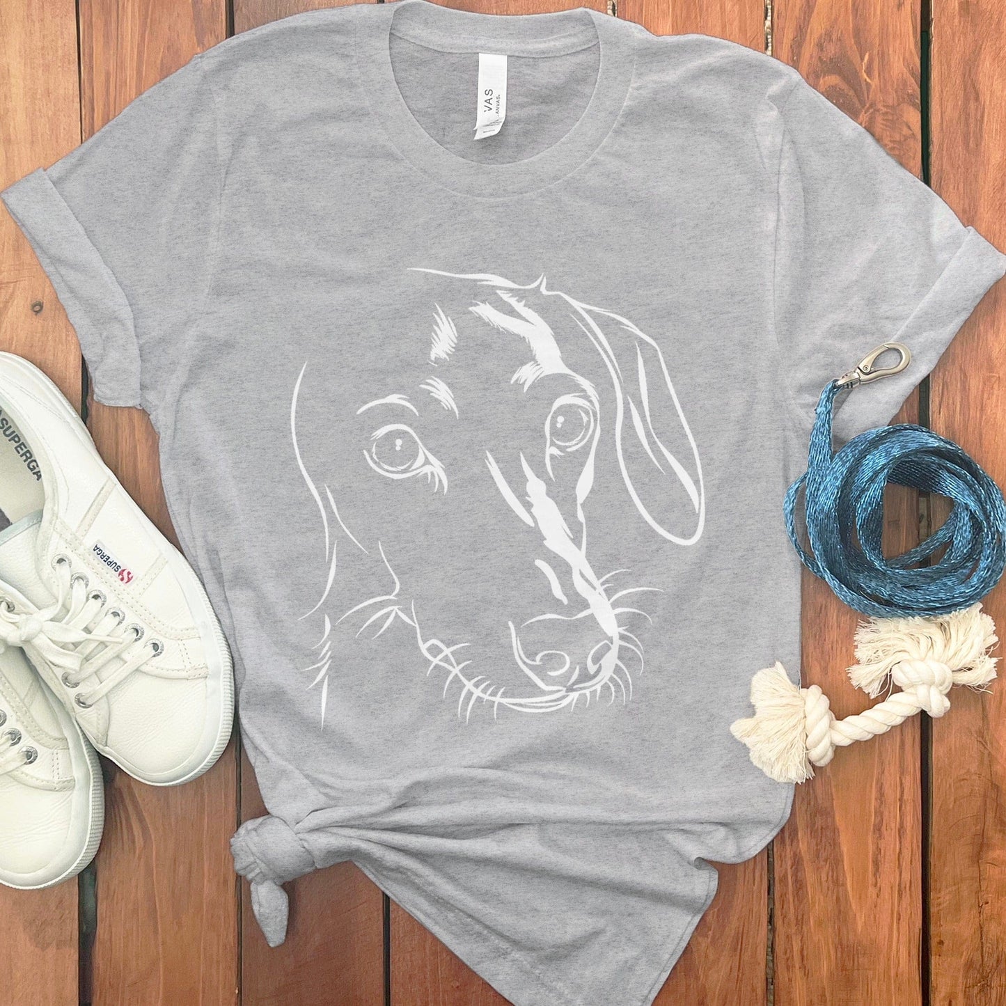 Dachshund Sketch Design on Heather Grey T-shirt product