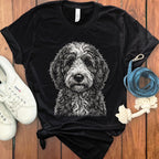 Adorable Cute Dog Graphic Design Black T-Shirt