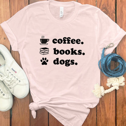 Coffee Books Dogs Casual Graphic T-shirt product type