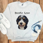 Doodle Love Graphic Cotton Long Sleeve Round Neck Sweatshirt