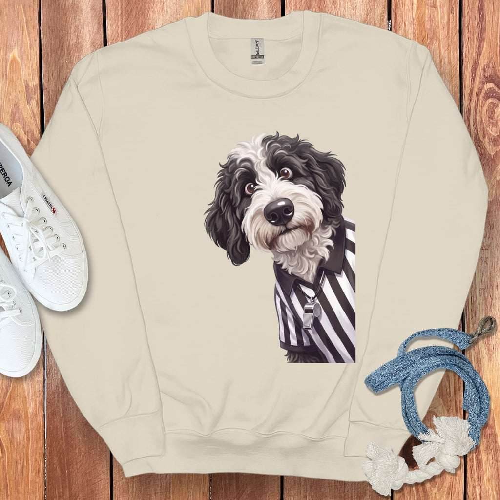 Sheepadoodle Football Referee Sweatshirt in Sand / S by Puppy Jo