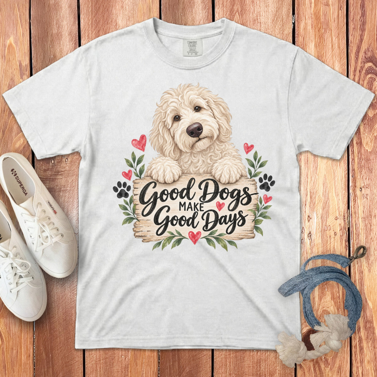Cream Goldendoodle Good Days Signature T-Shirt