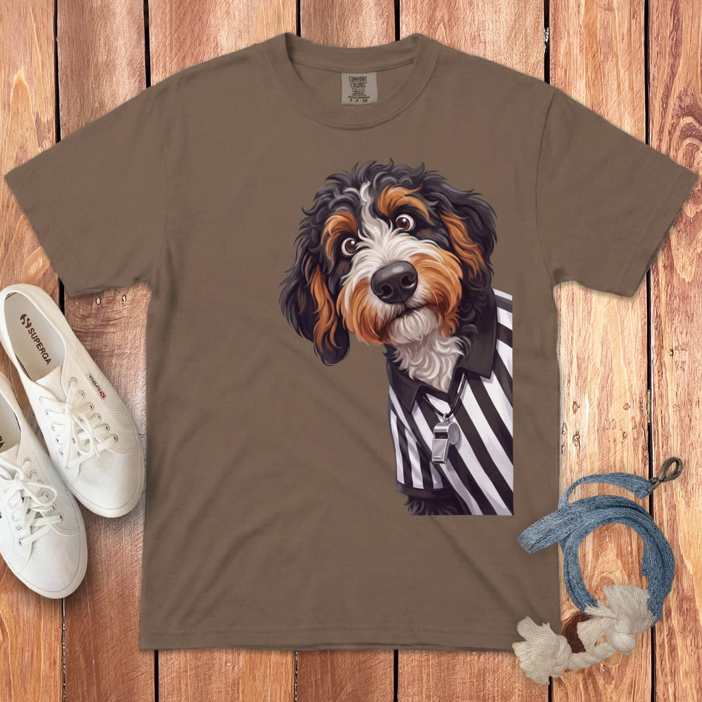 Bernedoodle Football Referee Signature T-Shirt in Espresso / S by Puppy Jo