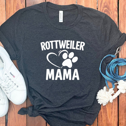 Rottweiler Mama Heart Paw Print Graphic T-Shirt product type
