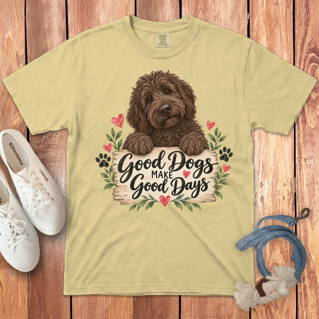 Chocolate Goldendoodle Good Days Signature T-Shirt