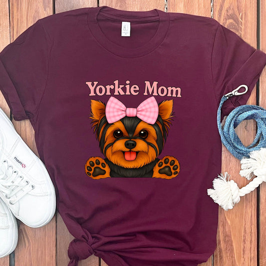 Cute Yorkie Mom Graphic Tee Women's Clothing Product Type