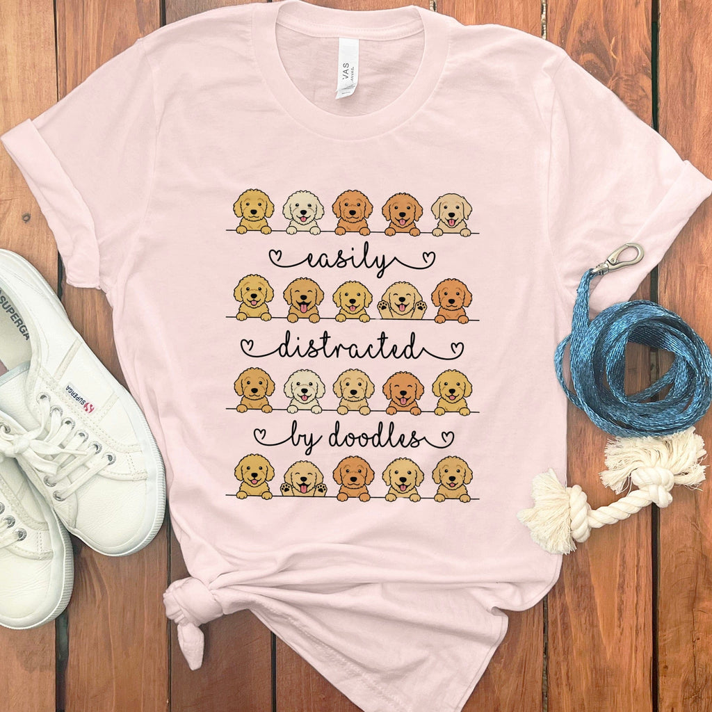 Easily Distracted By Doodles T-Shirt in Soft Pink / S by Puppy Jo