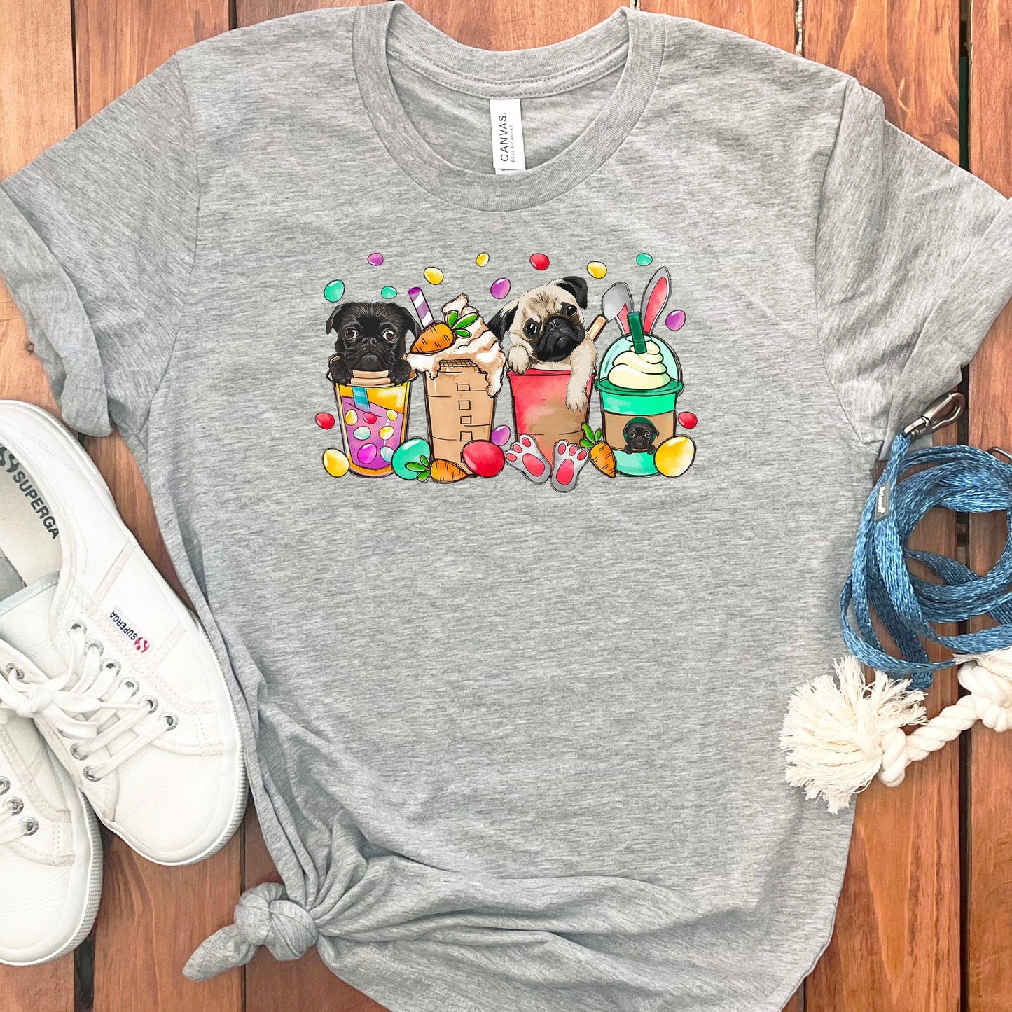 EASTER PUGS COFFEE T-SHIRT