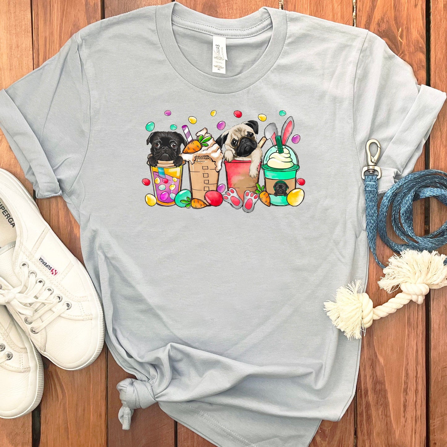EASTER PUGS COFFEE T-SHIRT