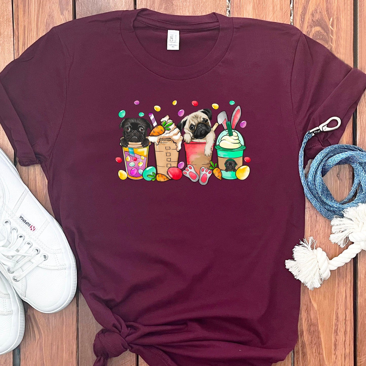EASTER PUGS COFFEE T-SHIRT