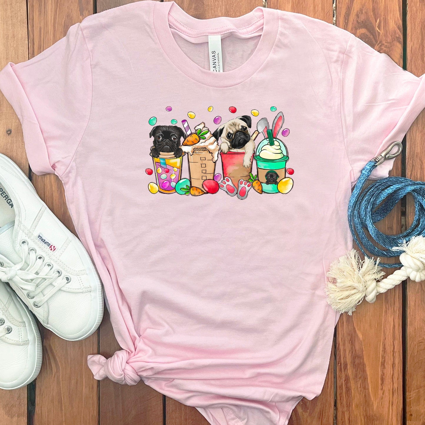 EASTER PUGS COFFEE T-SHIRT