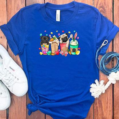 EASTER PUGS COFFEE T-SHIRT