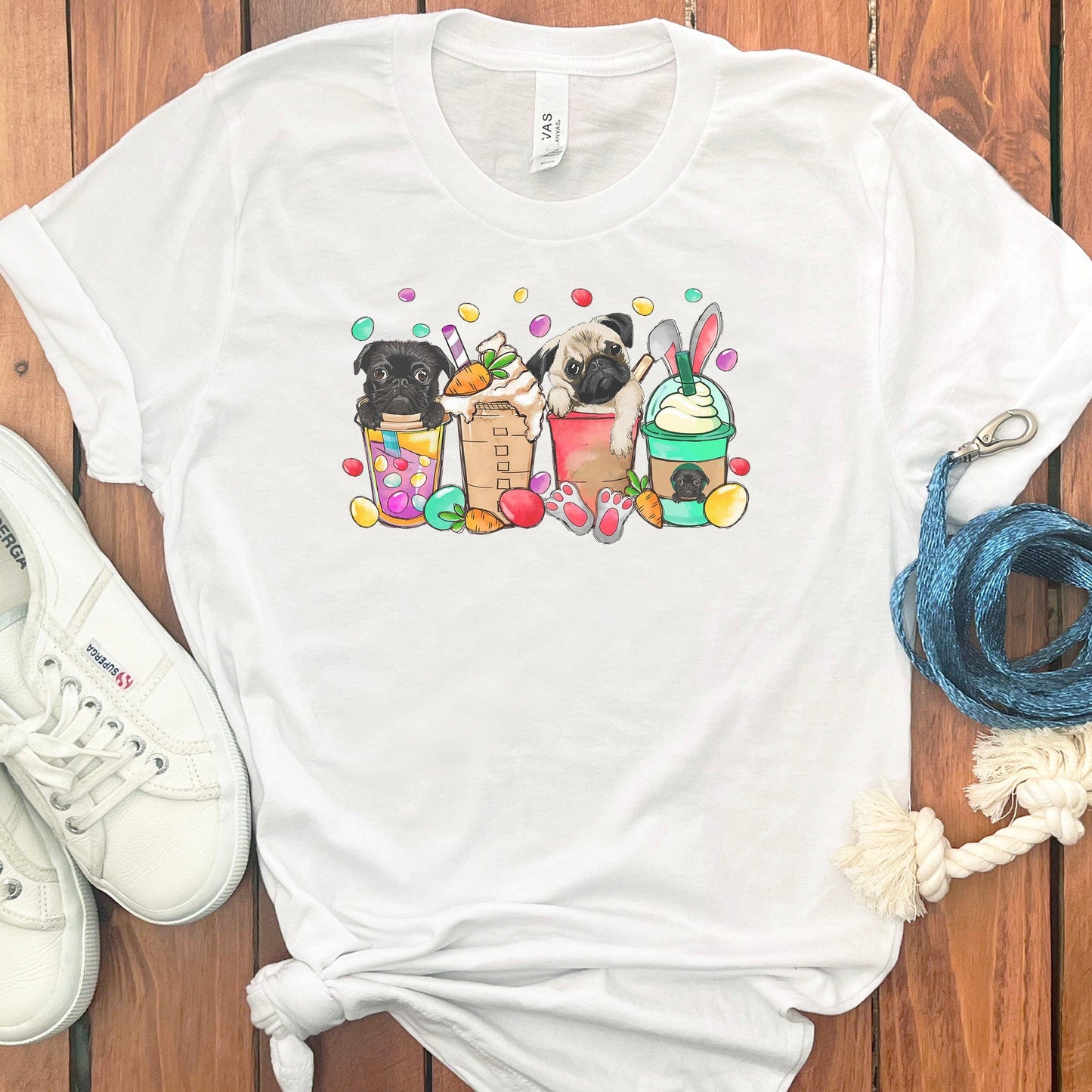 EASTER PUGS COFFEE T-SHIRT