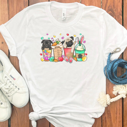 EASTER PUGS COFFEE T-SHIRT
