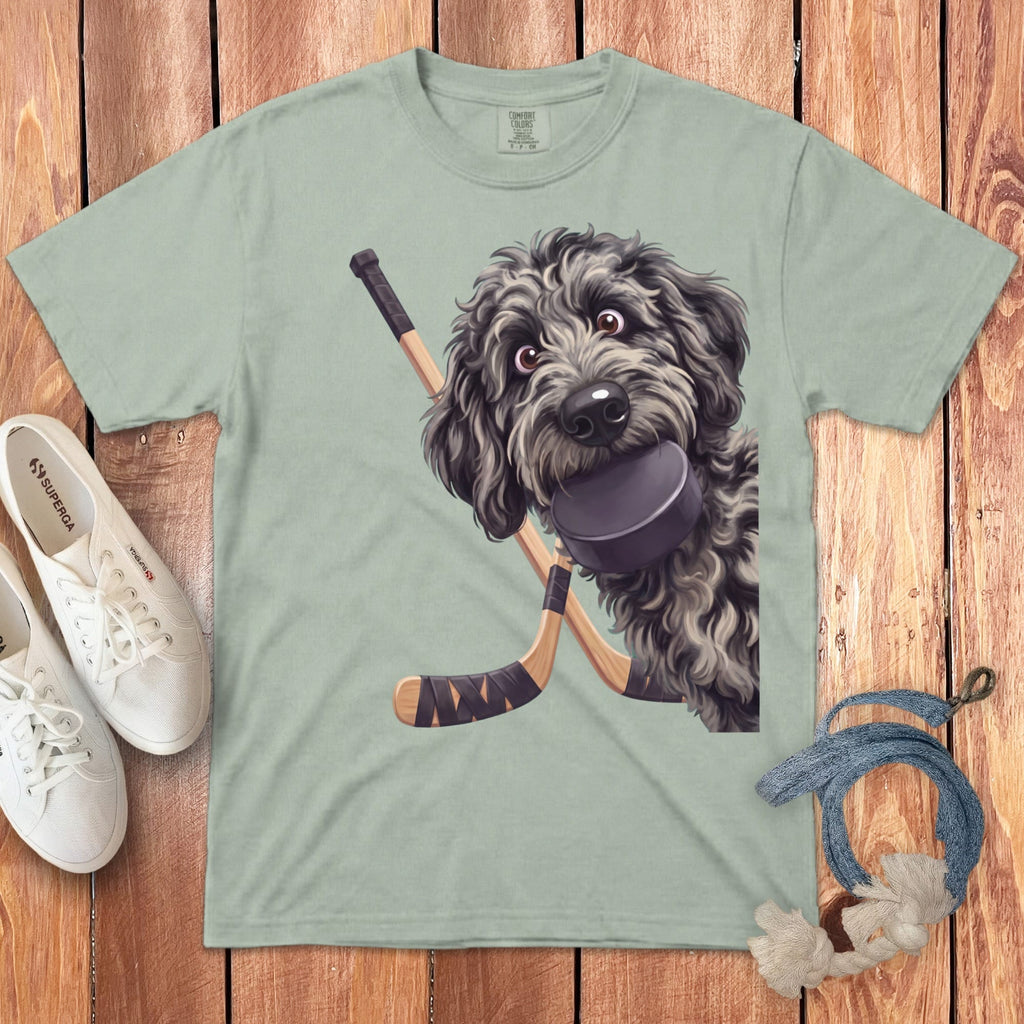 Merle Goldendoodle Hockey Signature T-Shirt in Bay / S by Puppy Jo