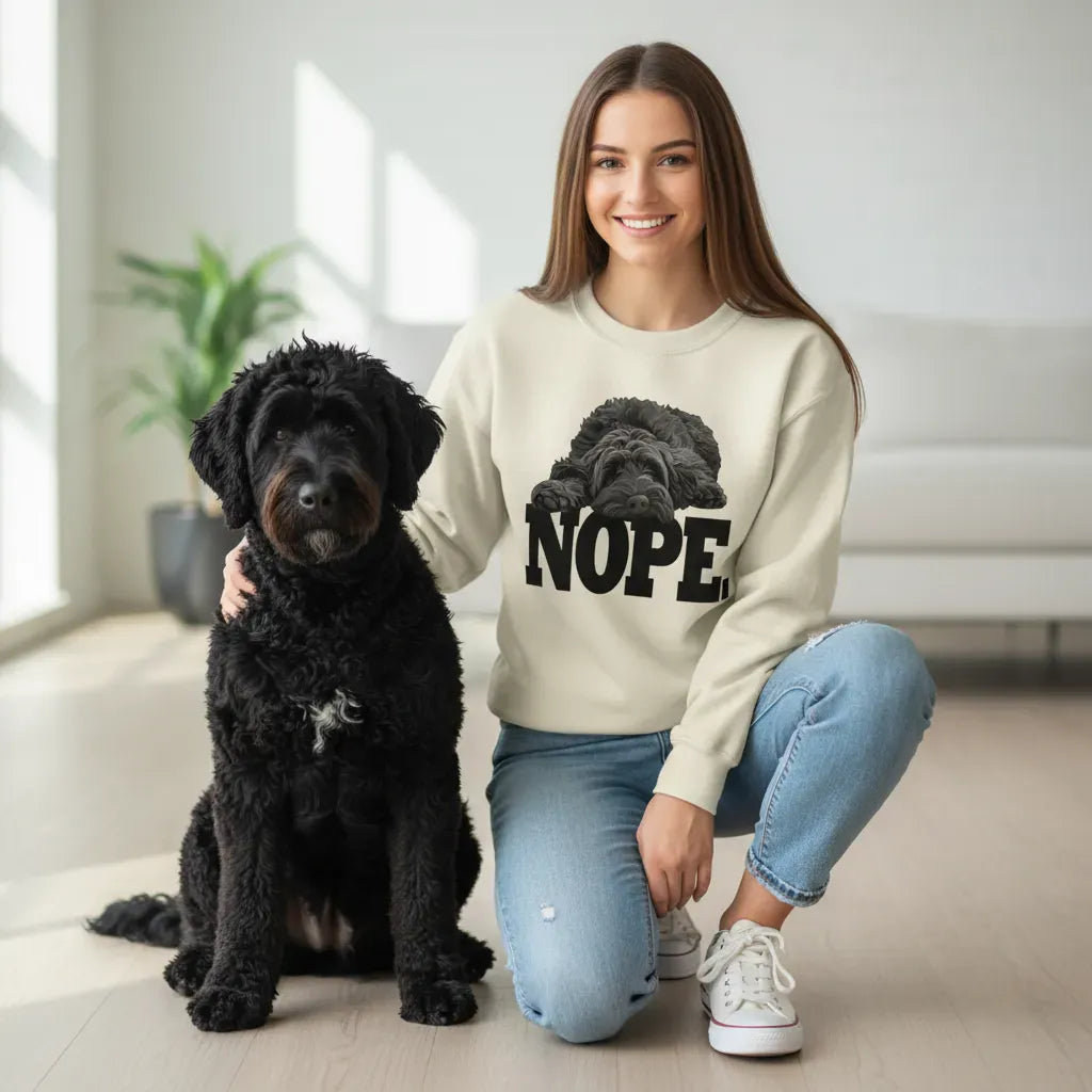 Black Labradoodle Nope Sweatshirt