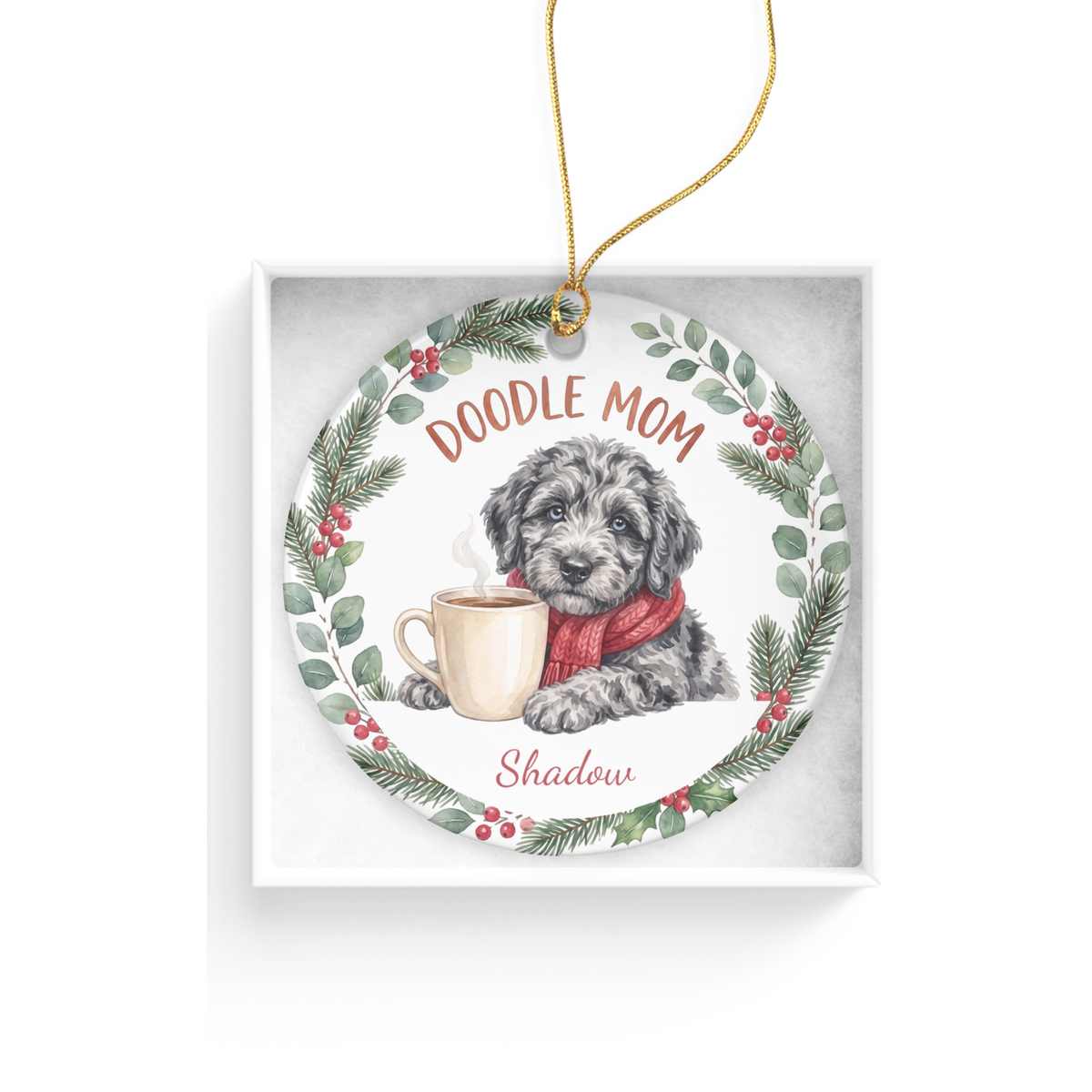 Personalized Merle Goldendoodle Doodle Mom Ornament