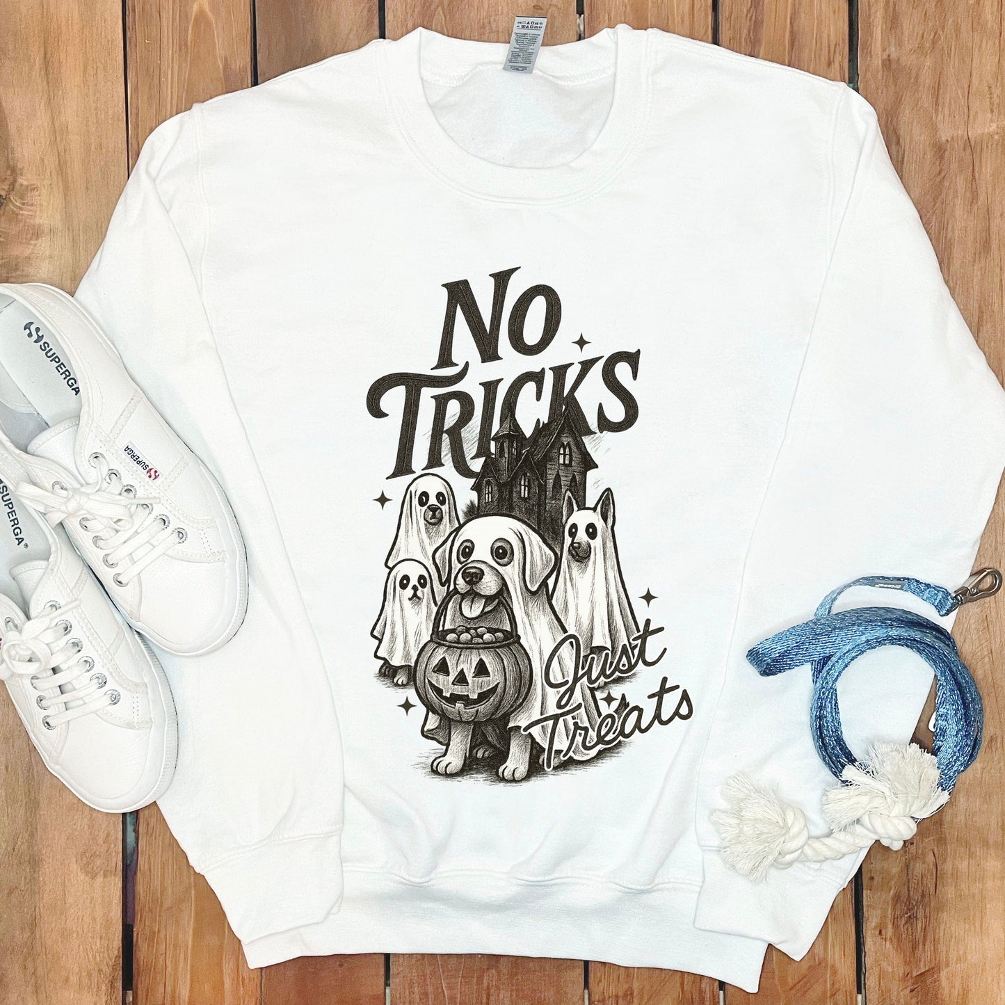 No Tricks Just Treats Halloween Dog Sweatshirt product type